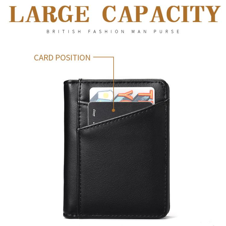 Ultra-thin Multi-card Slot Oil Waxed Leather Short Wallet