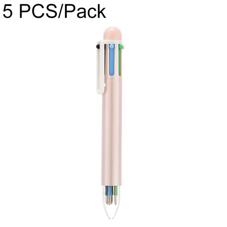5 PCS/Pack 1.0mm Bullet Tip Six-colors Retractable Ballpoint Pen