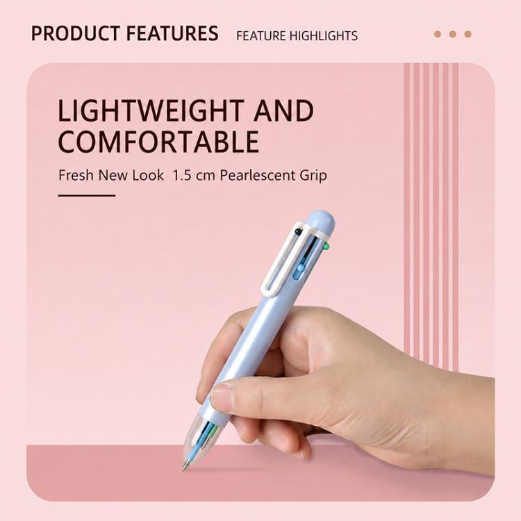 5 PCS/Pack 1.0mm Bullet Tip Six-colors Retractable Ballpoint Pen