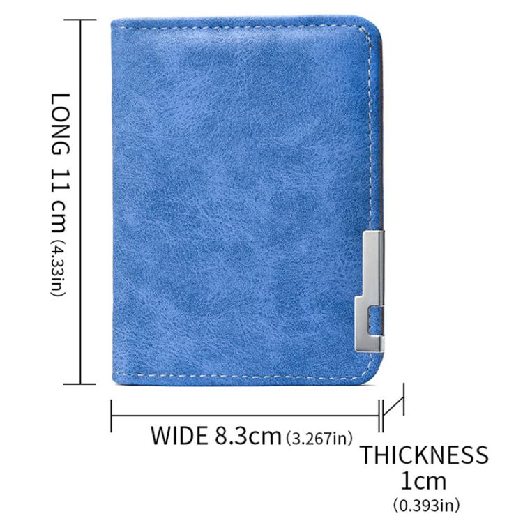 Retro Men Frosted PU Leather Short Wallet Card Bag