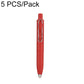 Red retractable pocket ballpoint pen with metal clip and bullet tip