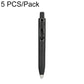 Black retractable pocket ballpoint pen with metal clip and bullet tip