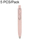 Light pink retractable pocket ballpoint pen with metal clip and bullet tip