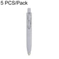 Light gray retractable pocket ballpoint pen with metal clip and bullet tip