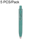 Teal-green retractable pocket ballpoint pen with metal clip and bullet tip