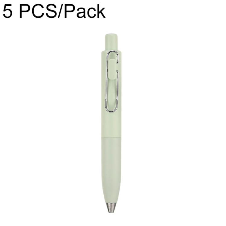Ivory retractable pocket ballpoint pen with metal clip and bullet tip