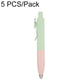 Retractable ballpoint pen, mint green and blush two-tone with pocket clip