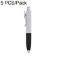 Retractable ballpoint pen, light gray and black two-tone with pocket clip