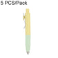Retractable ballpoint pen, pale yellow and mint green two-tone with pocket clip