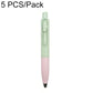 Retractable ballpoint pen, mint green and light pink two-tone with pocket clip
