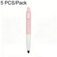Retractable ballpoint pen, pink and white two-tone with pocket clip
