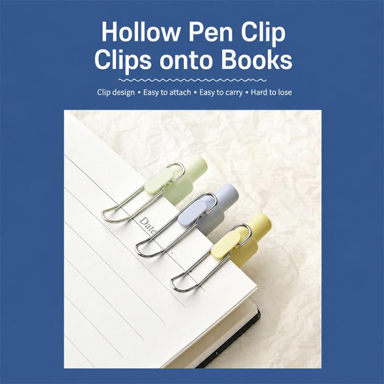 Pocket ballpoint pens with metal clip design, shown clipped to a notebook