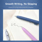 Retractable pocket ballpoint pens in blue and purple with smooth bullet tips