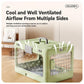 Portable Foldable Pet Carrier Crate with Ventilated Mesh