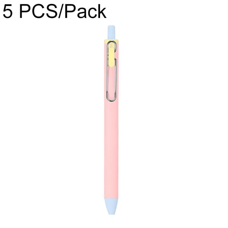 5 PCS/Pack 0.5mm Bullet Tip Colorful Retractable Pocket Ballpoint Pen