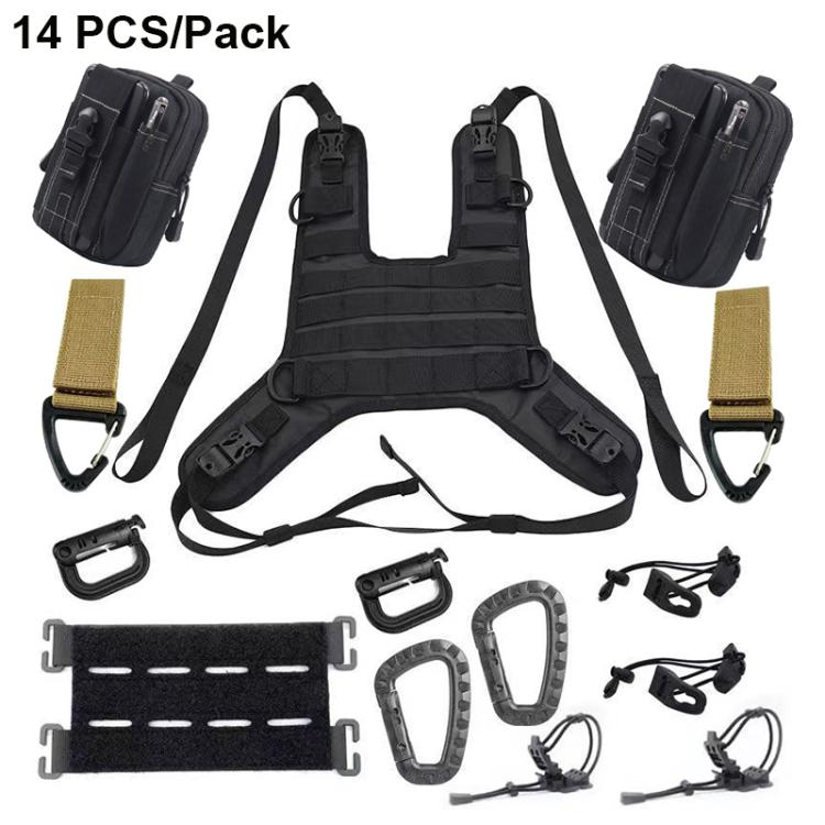 14 PCS/Pack Motorcycle Fuel Tank Vest Bag Base Mount Kit