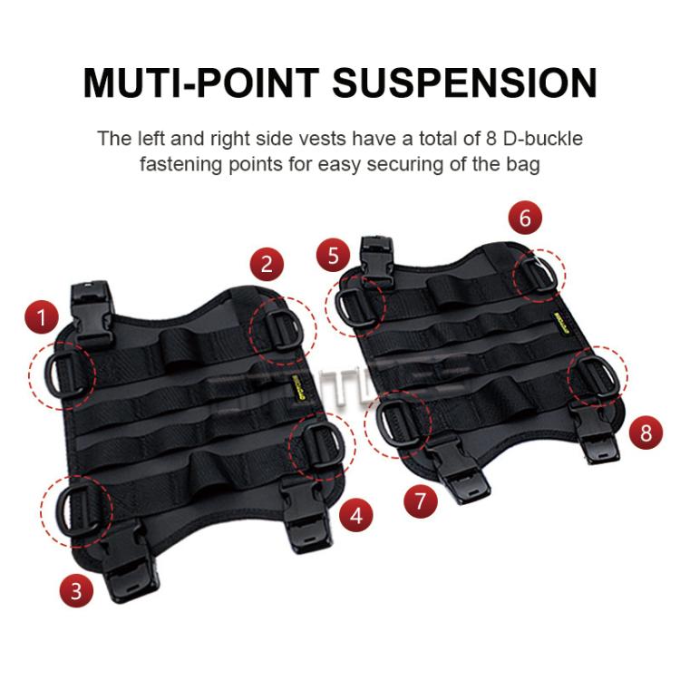 14 PCS/Pack Motorcycle Fuel Tank Vest Bag Base Mount Kit
