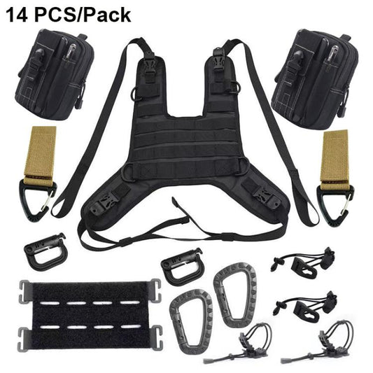 14 PCS/Pack Motorcycle Fuel Tank Vest Bag Base Mount Kit