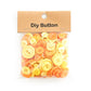 Pack of round resin buttons, peach and yellow mixed sizes with 2-4 holes, in clear bag