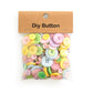 Pack of round resin buttons, pastel pink, green, and yellow mixed sizes with 2-4 holes, clear bag