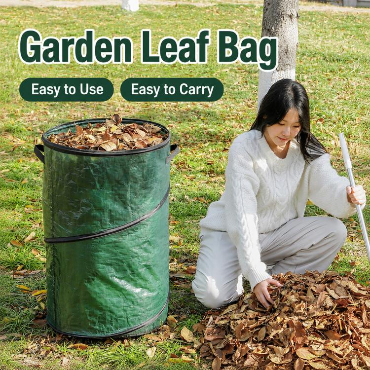 Environmentally Friendly Garden Portable Foldable PE Leaf Garbage Bin, Small 42x34cm, Large 60x46cm, Extra Large 72x48cm