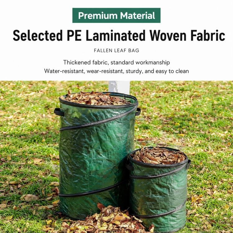 Environmentally Friendly Garden Portable Foldable PE Leaf Garbage Bin, Small 42x34cm, Large 60x46cm, Extra Large 72x48cm