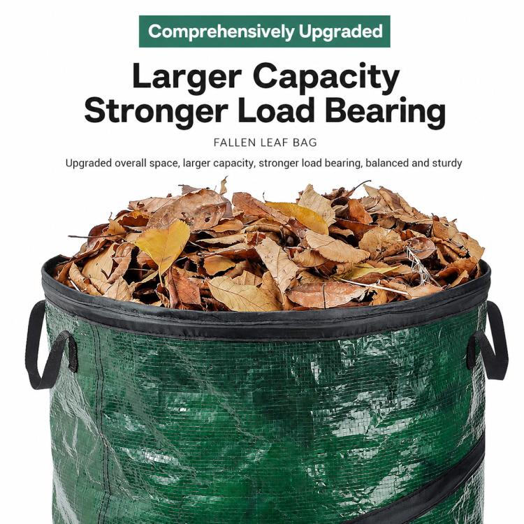 Environmentally Friendly Garden Portable Foldable PE Leaf Garbage Bin, Small 42x34cm, Large 60x46cm, Extra Large 72x48cm