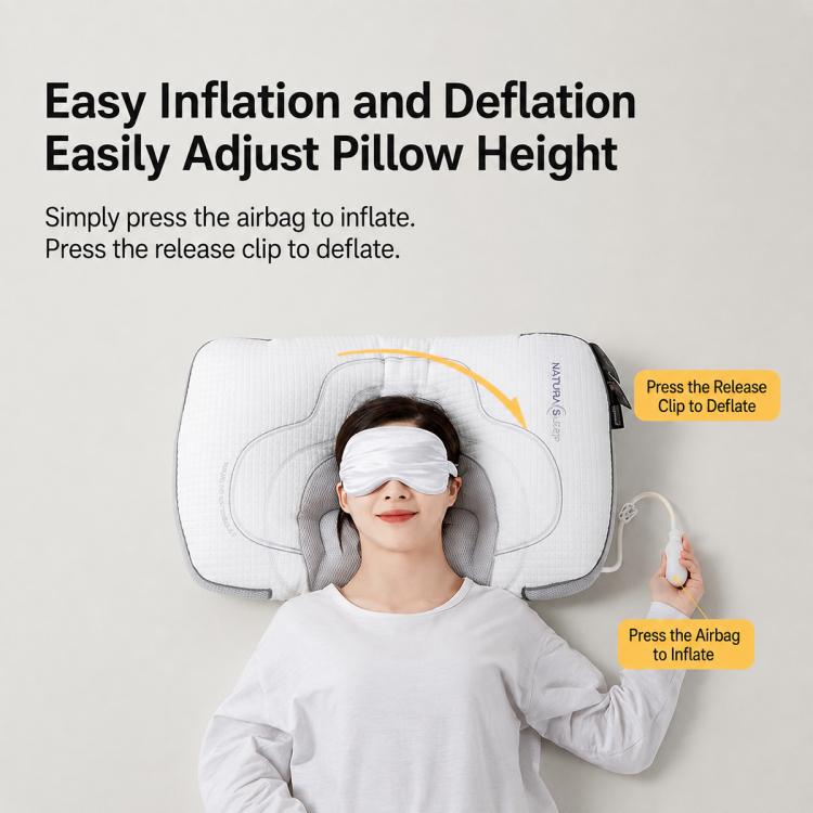 Adjustable Height Breathable Massage Neck Support Airbag Pillow