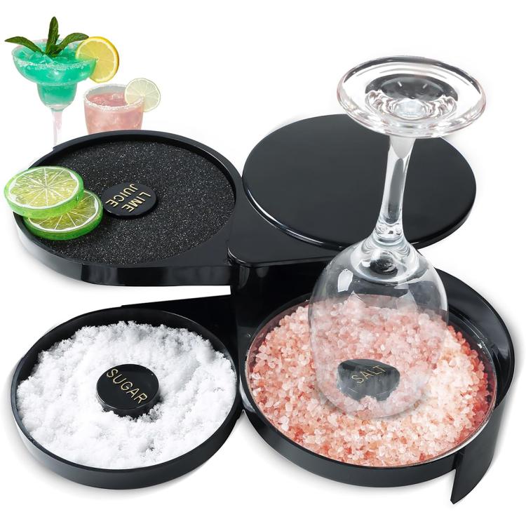 LsCook Cocktail 3 Tier Rotating Salt Rimmer Box