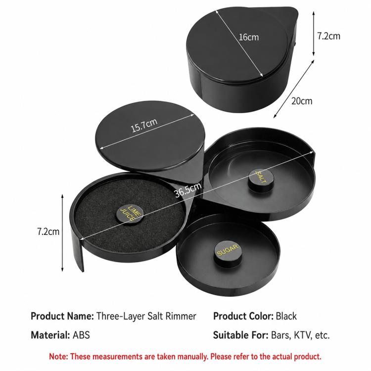LsCook Cocktail 3 Tier Rotating Salt Rimmer Box