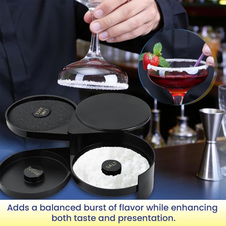 LsCook Cocktail 3 Tier Rotating Salt Rimmer Box