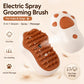 Cat Claws electric spray grooming brush with brown silicone comb tips on a white body