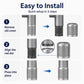 Filter cover install diagram showing align red dot and press into place