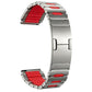 Metal Hybrid Silicone Stainless Steel Watch Band, 22mm