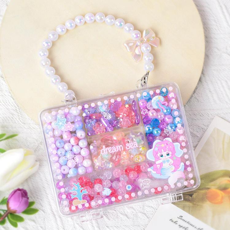 DIY Beaded Bracelet Making Kit for Children, Dazzling Girl, Mermaid