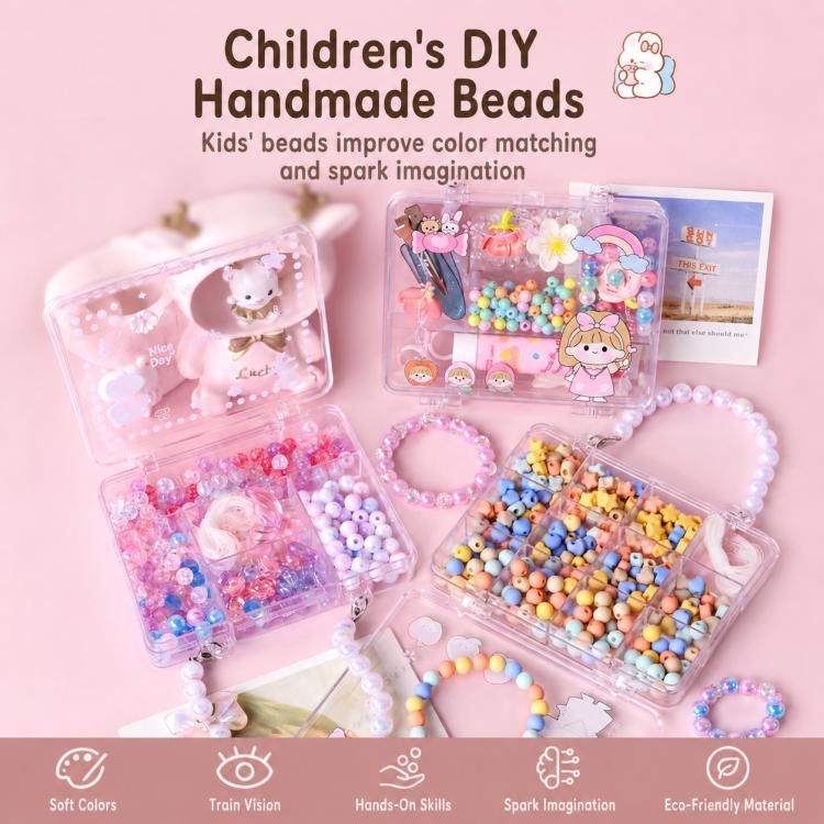 DIY Beaded Bracelet Making Kit for Children, Dazzling Girl, Mermaid