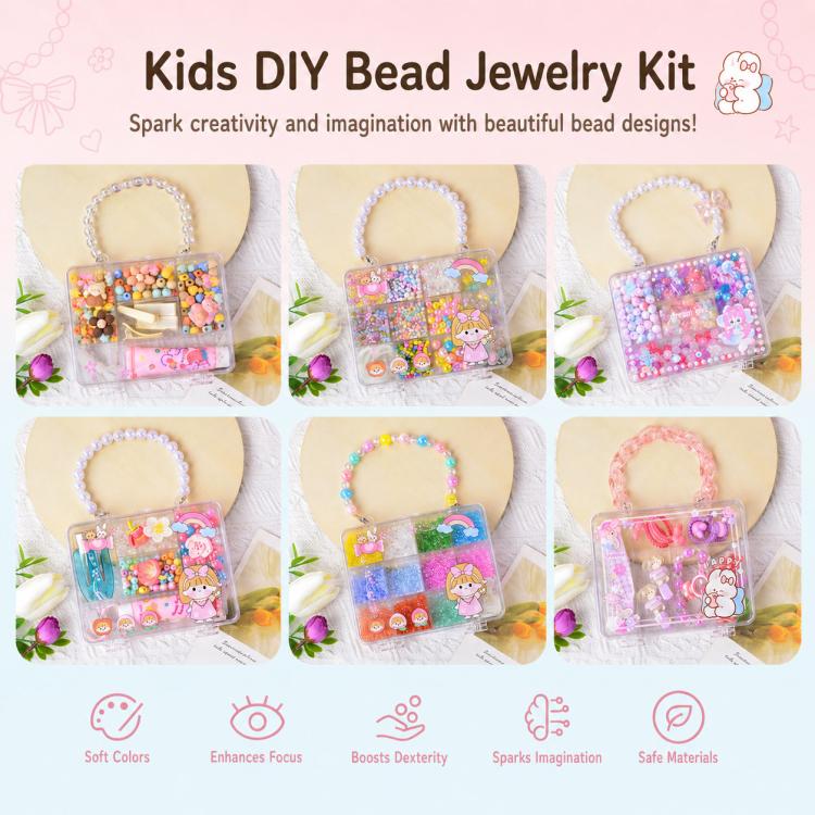 DIY Beaded Bracelet Making Kit for Children, Dazzling Girl, Mermaid