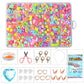 24-grid DIY beaded bracelet kit with pastel plastic beads in a clear storage tray