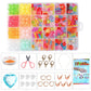 24-grid DIY beaded bracelet kit with multicolor plastic beads in a clear storage tray