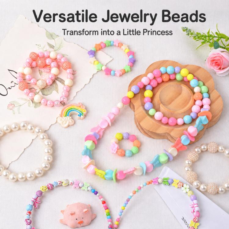 Versatile jewelry beads set with colorful bead bracelets and charm designs