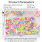 Children’s DIY beads boxed kit product information card with measurements and age