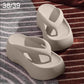 Thick-soled EVA flip-flops in white, size 38/39, open-toe slide sandals