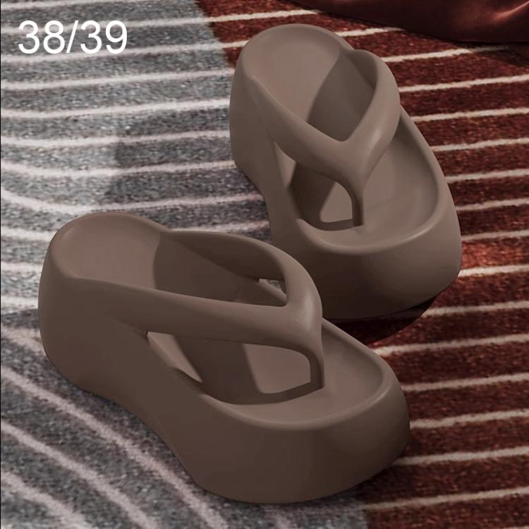 EVA Outer Wear Heightened Thick-Soled Flip Flops, 35-36, 37-38, 39-40