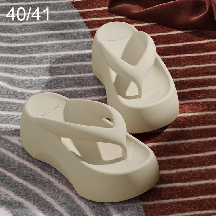 EVA Outer Wear Heightened Thick-Soled Flip Flops, 35-36, 37-38, 39-40