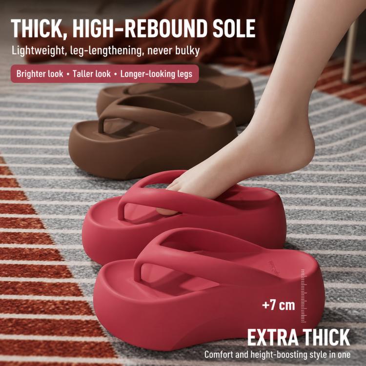 EVA Outer Wear Heightened Thick-Soled Flip Flops, 35-36, 37-38, 39-40