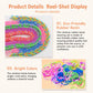 1600 PCS/Box 36-grid Rainbow Rubber Bands DIY Craft Bracelet Making Kit, 1600 PCS/Box 36-grid