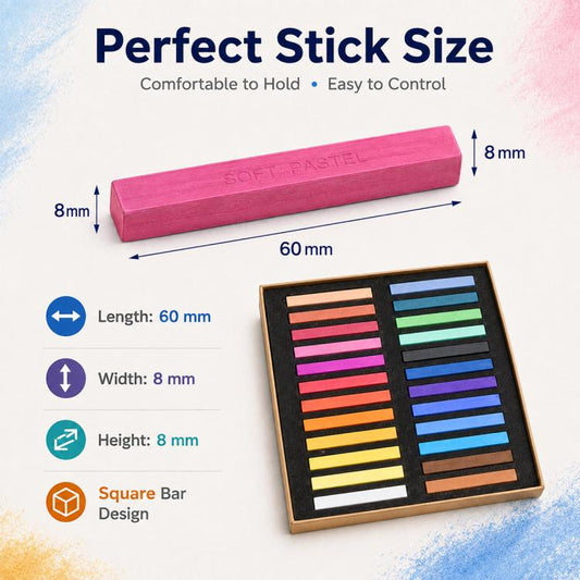 Artist Pastel Sticks Pastel Chalk for Pastel Painting, Doodling, Sketching, Hair Coloring, 12 PCS/Pack, 24 PCS/Pack
