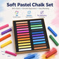 Pastel chalk set in square tray with multicolor chalk bars in a display box.