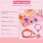 24-compartment DIY bead kit box with colorful beads and heart-shaped bracelet.