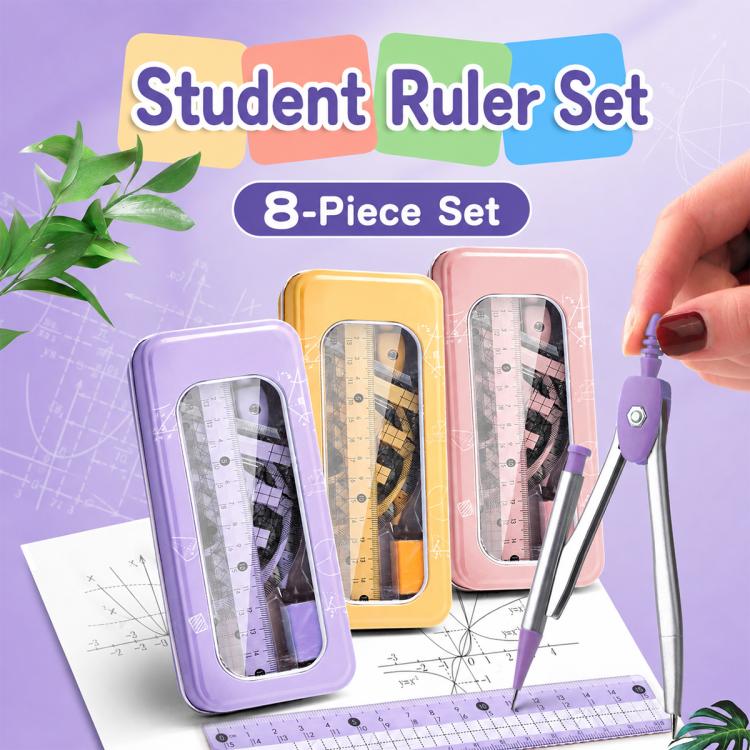 8PCS / Set Compass and Ruler Set For Students